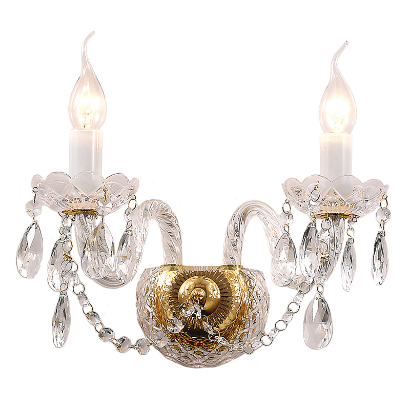 Бра Melisa Sconce Double Глянцевое золото Прозрачный Бра Melisa Sconce Double Глянцевое золото Прозрачный в Кирове | Loft Concept