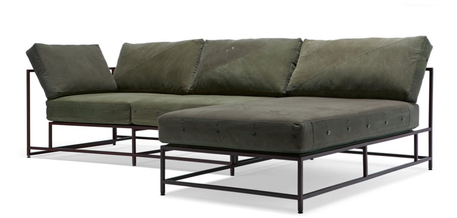 Угловой диван Olive Military Fabric Sectional sofa Угловой диван Olive Military Fabric Sectional sofa - Loft-Concept в Кирове