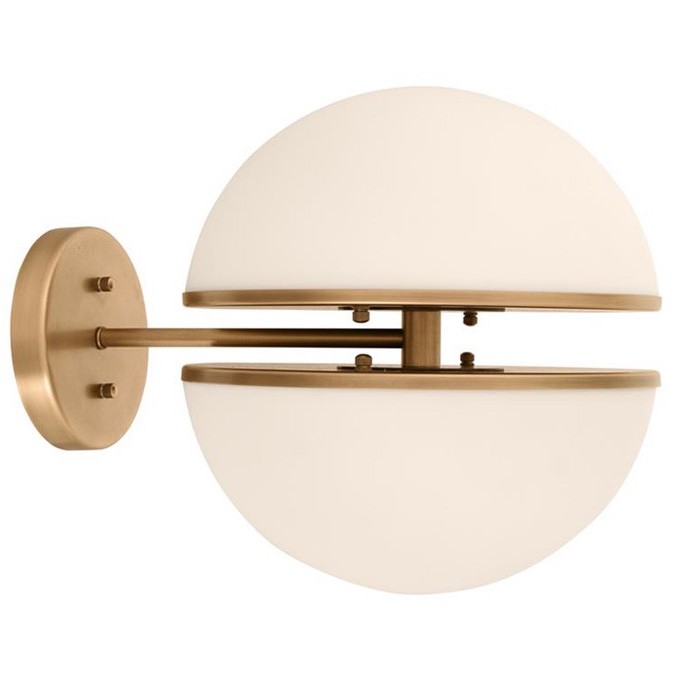 Бра Halves Sconces Белое матовое стекло Латунь Бра Halves Sconces Белое матовое стекло Латунь в Кирове | Loft Concept