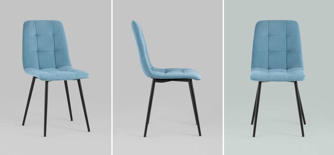 Стул NANCY S-2 Chair Голубой Велюр - фото