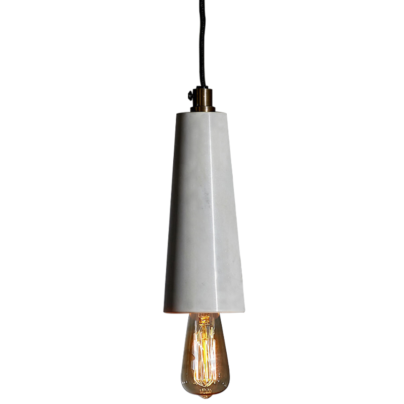 Подвесной светильник Shaw Cone Marble Hanging Lamp Черный Белый Мрамор Bianco Подвесной светильник Shaw Cone Marble Hanging Lamp Черный Белый Мрамор Bianco в Кирове | Loft Concept