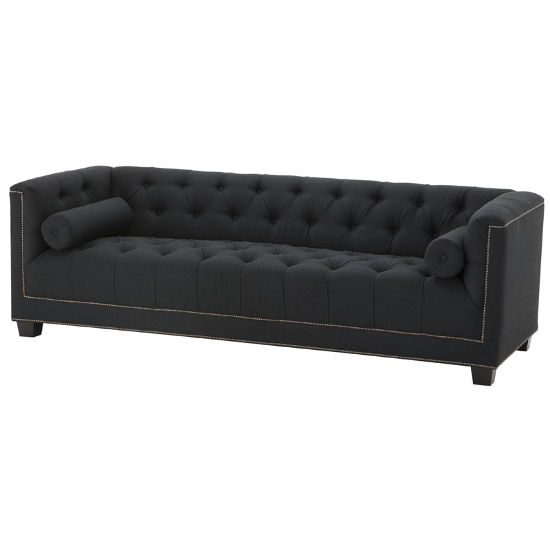 Диван Eichholtz Sofa Paolo black Черный Коричневый Диван Eichholtz Sofa Paolo black Черный Коричневый в Кирове | Loft Concept