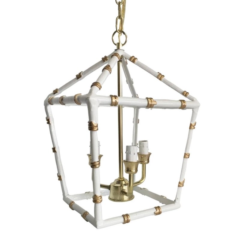 Светильник Bamboo Lantern White Белый Золотой Светильник Bamboo Lantern White Белый Золотой в Кирове | Loft Concept