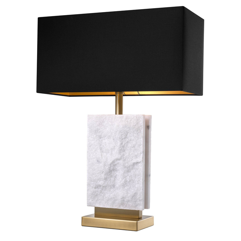 Настольная лампа Eichholtz Table Lamp Charleston Латунь Античная полированная Белый Черный Настольная лампа Eichholtz Table Lamp Charleston Латунь Античная полированная Белый Черный в Кирове | Loft Concept