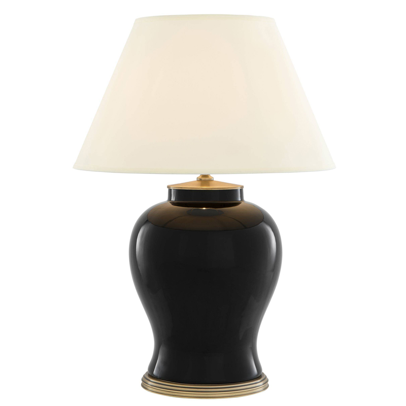 Настольная лампа Eichholtz Table Lamp Mundon Белый Черный Латунь Античная полированная в Кирове | Loft Concept 