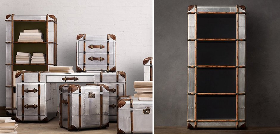 RH Richards Polished Aluminum Shelving Bookcase RH Richards Polished Aluminum Shelving Bookcase - Loft-Concept в Кирове