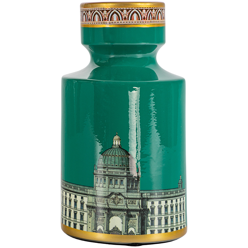 Ваза Old Town Green Vase Зеленый Золотой Ваза Old Town Green Vase Зеленый Золотой в Кирове | Loft Concept