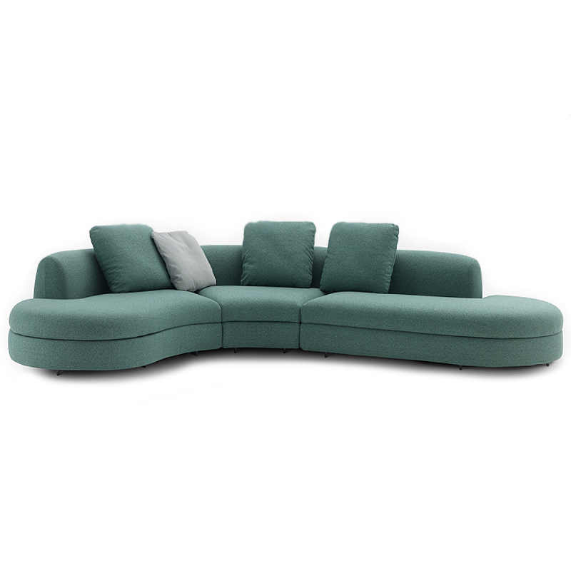 Современный 3-х местный Диван California трансформер круглой формы  Зеленый в Кирове | Loft Concept 