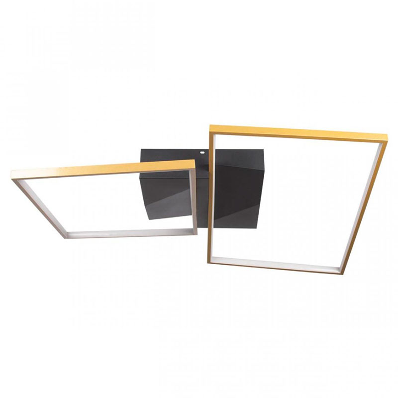 Потолочный светильник Black square and rectangle Gold Черный Золотой Потолочный светильник Black square and rectangle Gold Черный Золотой в Кирове | Loft Concept