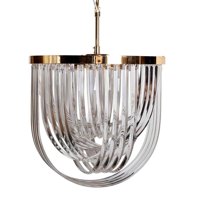 Люстра Retro FROZEN GLASS Chandelier gold Глянцевое золото Люстра Retro FROZEN GLASS Chandelier gold Глянцевое золото в Кирове | Loft Concept