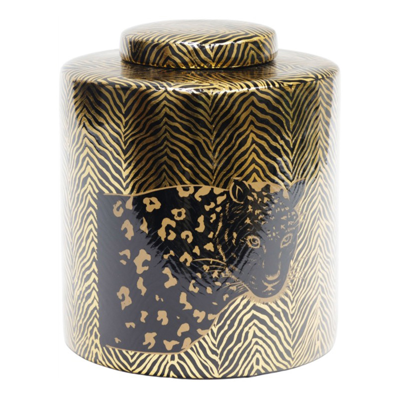 Ваза Leopard Vase black and gold 25 Черный Золотой Ваза Leopard Vase black and gold 25 Черный Золотой в Кирове | Loft Concept