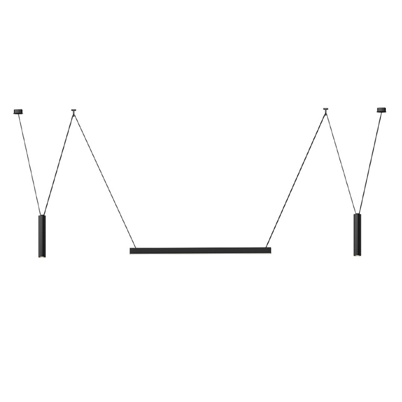 Комплект трековой системы из трех светильников черного цвета Flos Wireline Lighting Черный Комплект трековой системы из трех светильников черного цвета Flos Wireline Lighting Черный в Кирове | Loft Concept