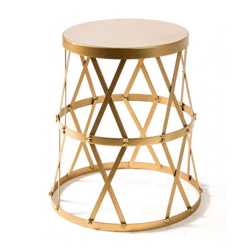 Приставной стол Metal Round Drum матовое золото в Кирове | Loft Concept 