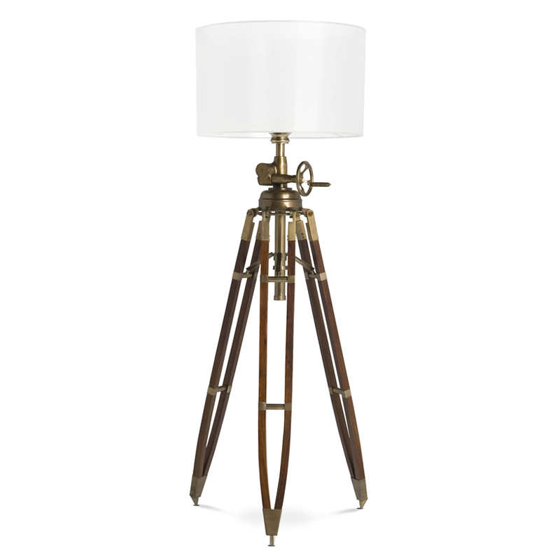 Торшер Eichholtz Floor Lamp Royal Marine Cream Кремовый Коричневый Латунь Античная полированная Торшер Eichholtz Floor Lamp Royal Marine Cream Кремовый Коричневый Латунь Античная полированная в Кирове | Loft Concept
