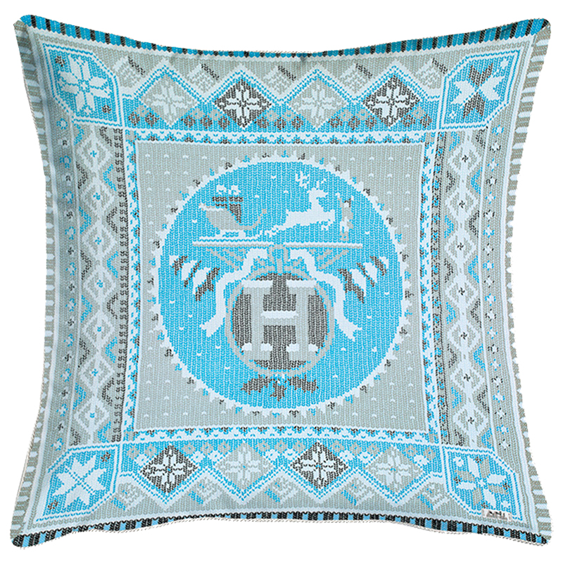 Декоративная подушка Hermes Christmas 172 Голубой Серый Декоративная подушка Hermes Christmas 172 Голубой Серый в Кирове | Loft Concept