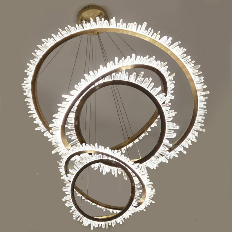 Люстра для высокого потолка Большие Кольца с кристаллами chandelier Large Rings Crystals Золотой Прозрачный Люстра для высокого потолка Большие Кольца с кристаллами chandelier Large Rings Crystals Золотой Прозрачный в Кирове | Loft Concept