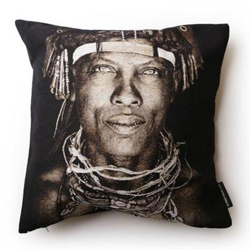 Декоративная Подушка Ovakaona Tribe Angola Черный Серый Декоративная Подушка Ovakaona Tribe Angola Черный Серый в Кирове | Loft Concept