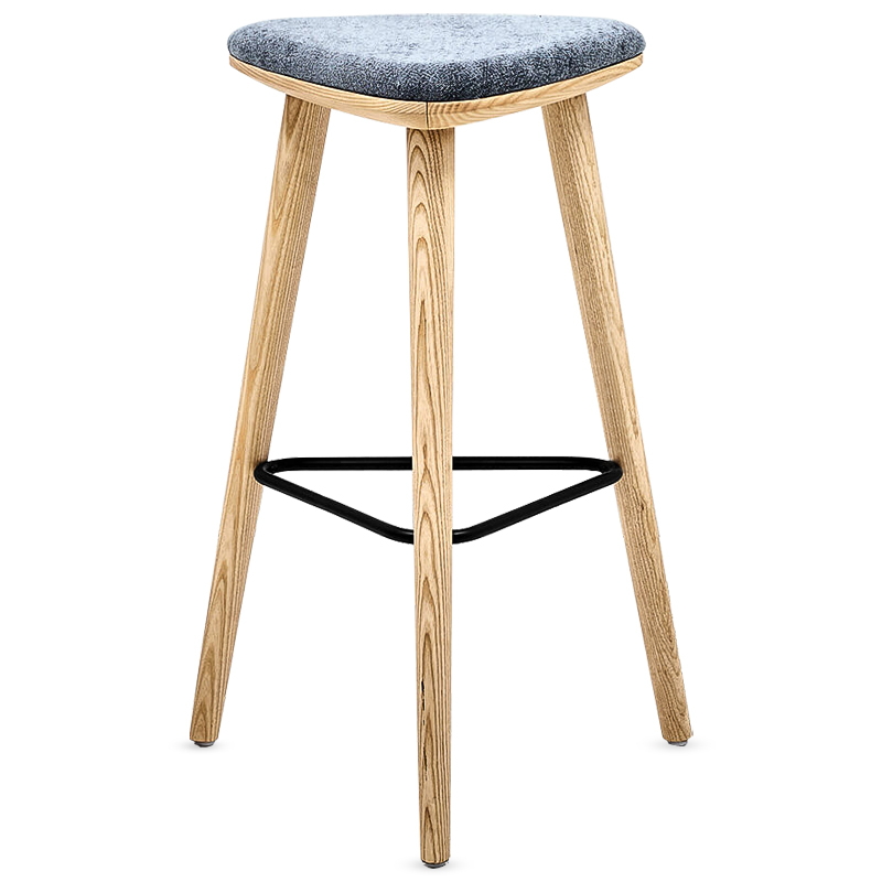 Барный стул Bitan Stool Черный Древесина Серый Барный стул Bitan Stool Черный Древесина Серый в Кирове | Loft Concept