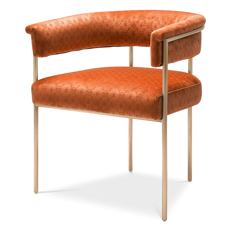 Стул Philipp Plein Dining Chair Monogram Оранжевый Оранжевый Золотой Стул Philipp Plein Dining Chair Monogram Оранжевый Оранжевый Золотой в Кирове | Loft Concept
