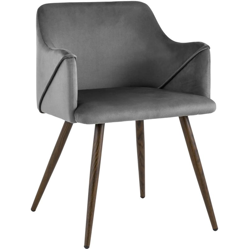 Стул Monarch Chair Серый Велюр Серый Коричневый Стул Monarch Chair Серый Велюр Серый Коричневый в Кирове | Loft Concept