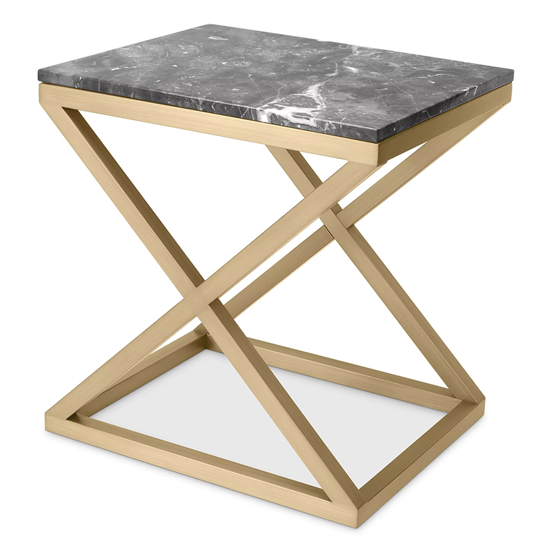 Приставной стол Eichholtz Side Table Criss Cross Латунь Серый Приставной стол Eichholtz Side Table Criss Cross Латунь Серый в Кирове | Loft Concept