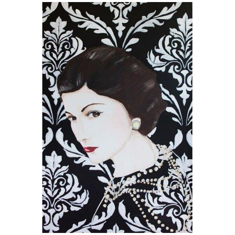 Картина “Coco Chanel with Damask Wallpaper” Мульти Картина “Coco Chanel with Damask Wallpaper” Мульти в Кирове | Loft Concept