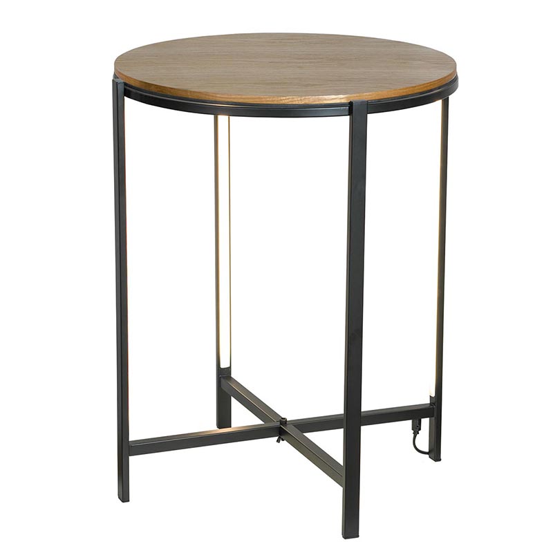 Приставной стол Kelin Side Table Black LED Черный Орех в Кирове | Loft Concept 