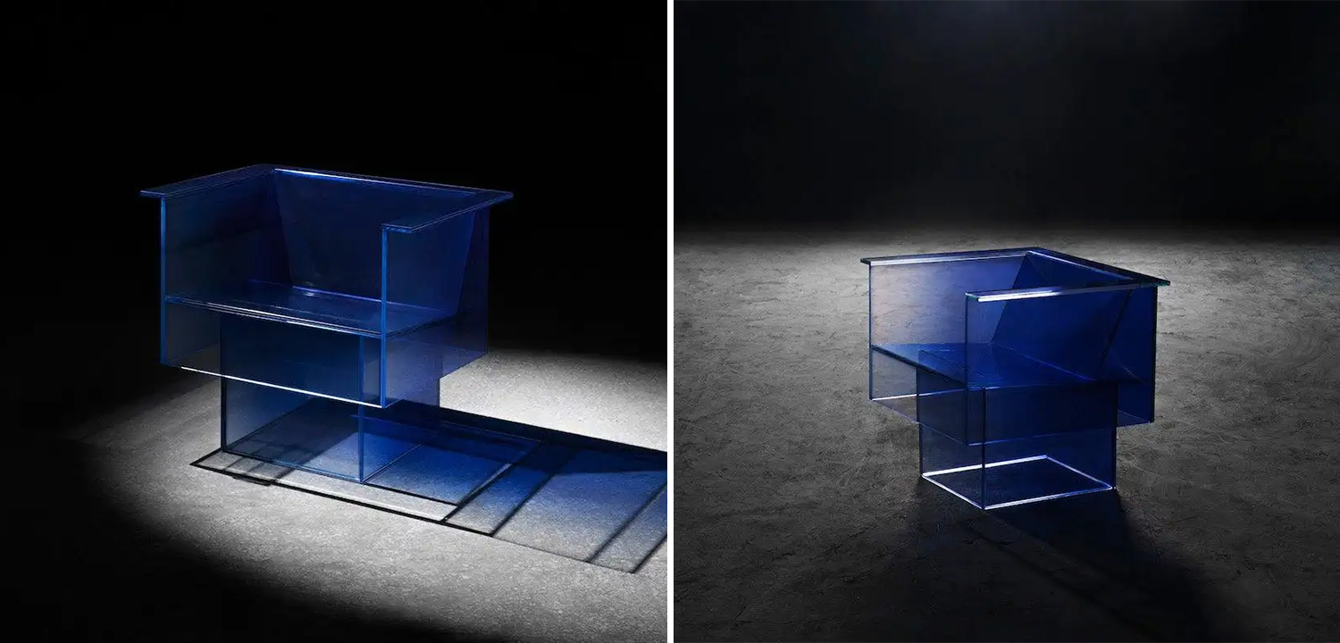 Дизайнерское Кресло Null Blue Glass Clear Armchair by Studio Buzao - фото №3