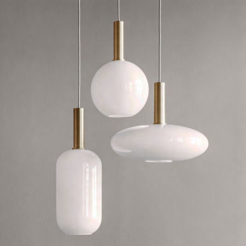 Подвесной светильник Ferm Living Opal Lamp Белый Золотой Подвесной светильник Ferm Living Opal Lamp Белый Золотой в Кирове | Loft Concept