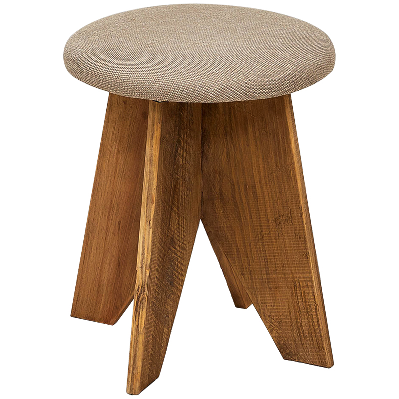 Пуф деревянный круглый Aime Wood Round Pouf Бежево-серый Древесина Пуф деревянный круглый Aime Wood Round Pouf Бежево-серый Древесина в Кирове | Loft Concept
