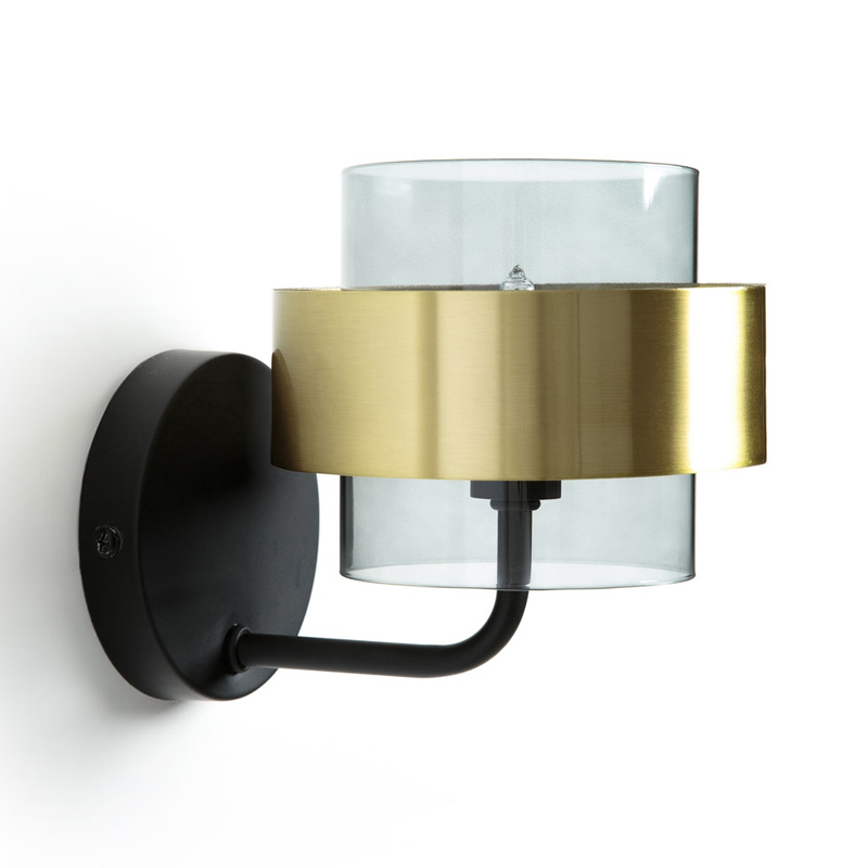 Бра Truvor Sconce Стекло Смок Латунь Черный Бра Truvor Sconce Стекло Смок Латунь Черный в Кирове | Loft Concept