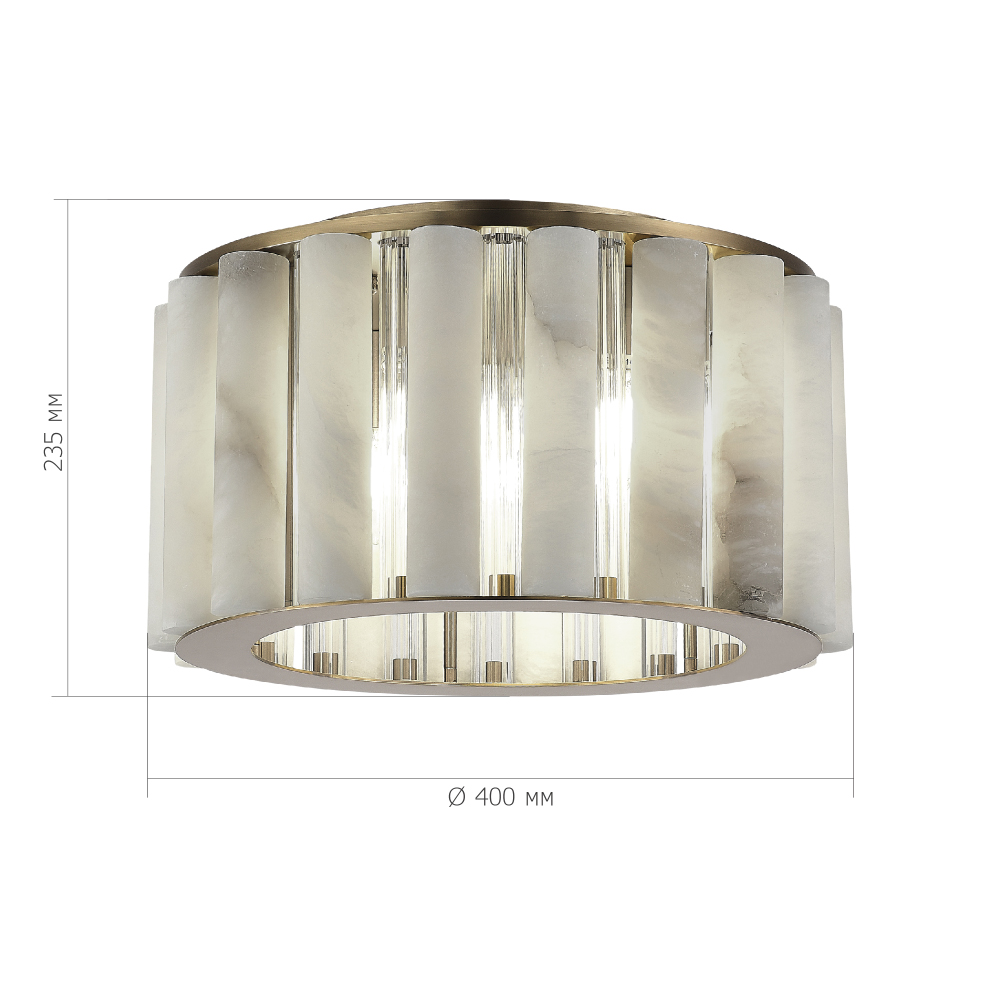 Потолочный светильник из стекла и премиального алебастра Ravishment в Кирове