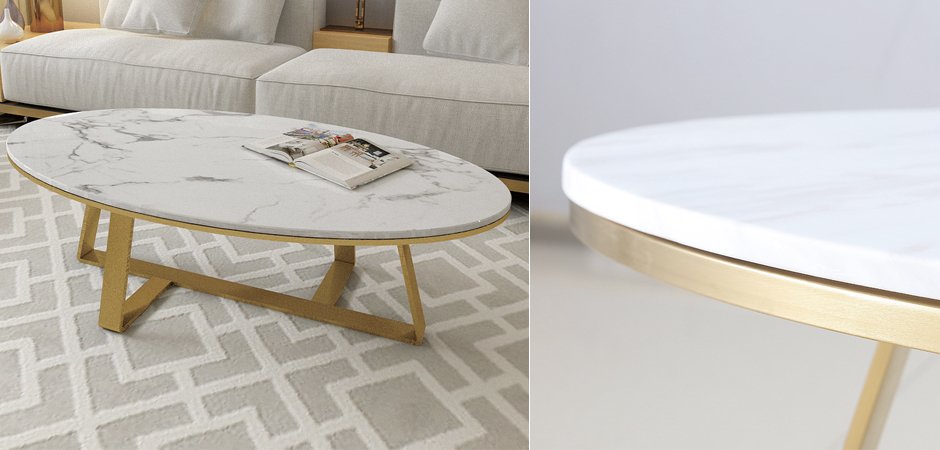 Кофейный стол Marble Oval Table Кофейный стол Marble Oval Table - Loft-Concept в Кирове