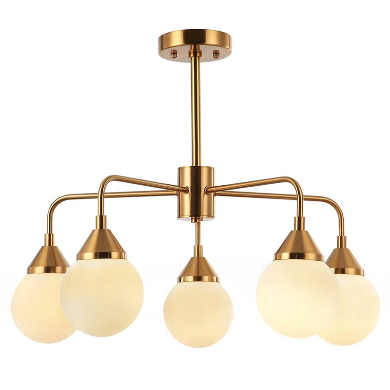 Люстра Phainon Gold Chandelier 5 Золотой Белый Люстра Phainon Gold Chandelier 5 Золотой Белый в Кирове | Loft Concept