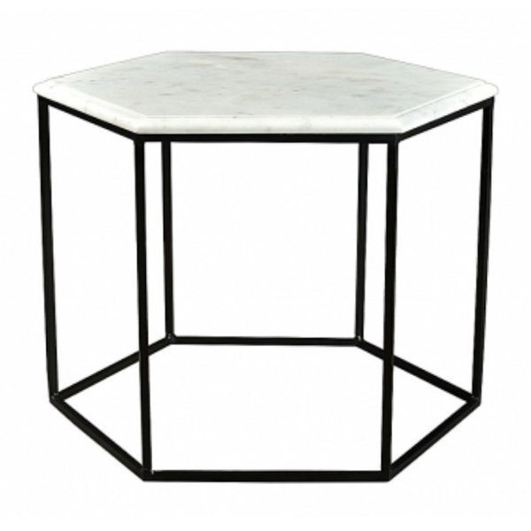 Кофейный столик Hexagon White Marble Белый Мрамор Bianco Черный матовый Кофейный столик Hexagon White Marble Белый Мрамор Bianco Черный матовый в Кирове | Loft Concept