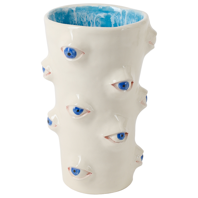 Ваза Many Eyes Vase Молочный Голубой Синий Ваза Many Eyes Vase Молочный Голубой Синий в Кирове | Loft Concept