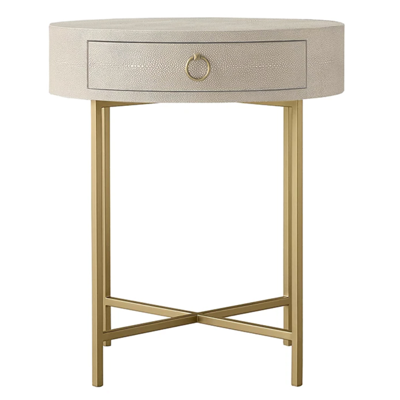Gaston Stingray Round Ivory Side Table Приставной стол скат Золотой ivory ( слоновая кость ) в Кирове | Loft Concept 