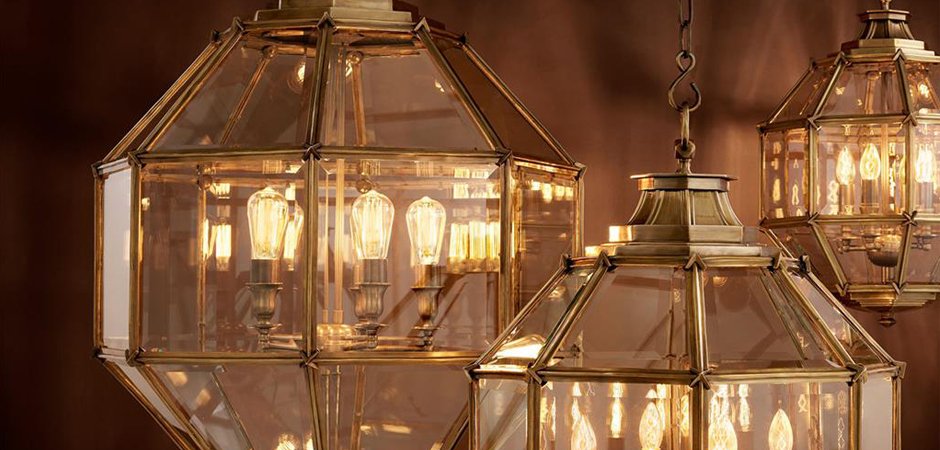 Люстра Lantern Owen Brass L - фото №1