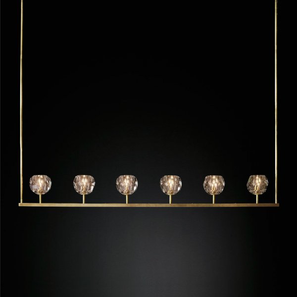 Люстра RH Boule De Cristal Linear Chandelier 6 Прозрачный Люстра RH Boule De Cristal Linear Chandelier 6 Прозрачный в Кирове | Loft Concept