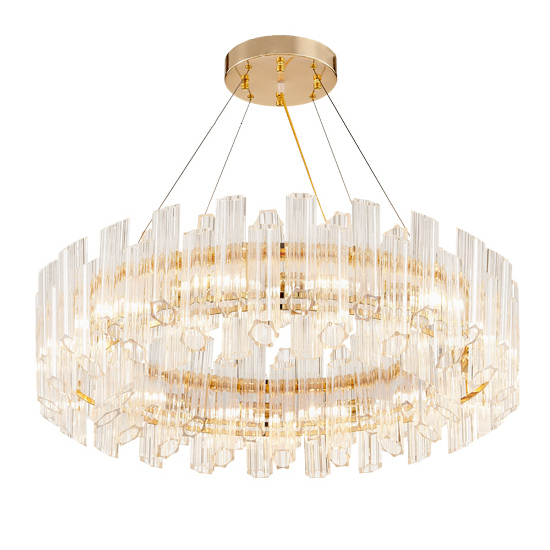 Люстра KEBO AMAZING GLASS CHANDELIER Прозрачное Стекло Золотой в Кирове | Loft Concept 