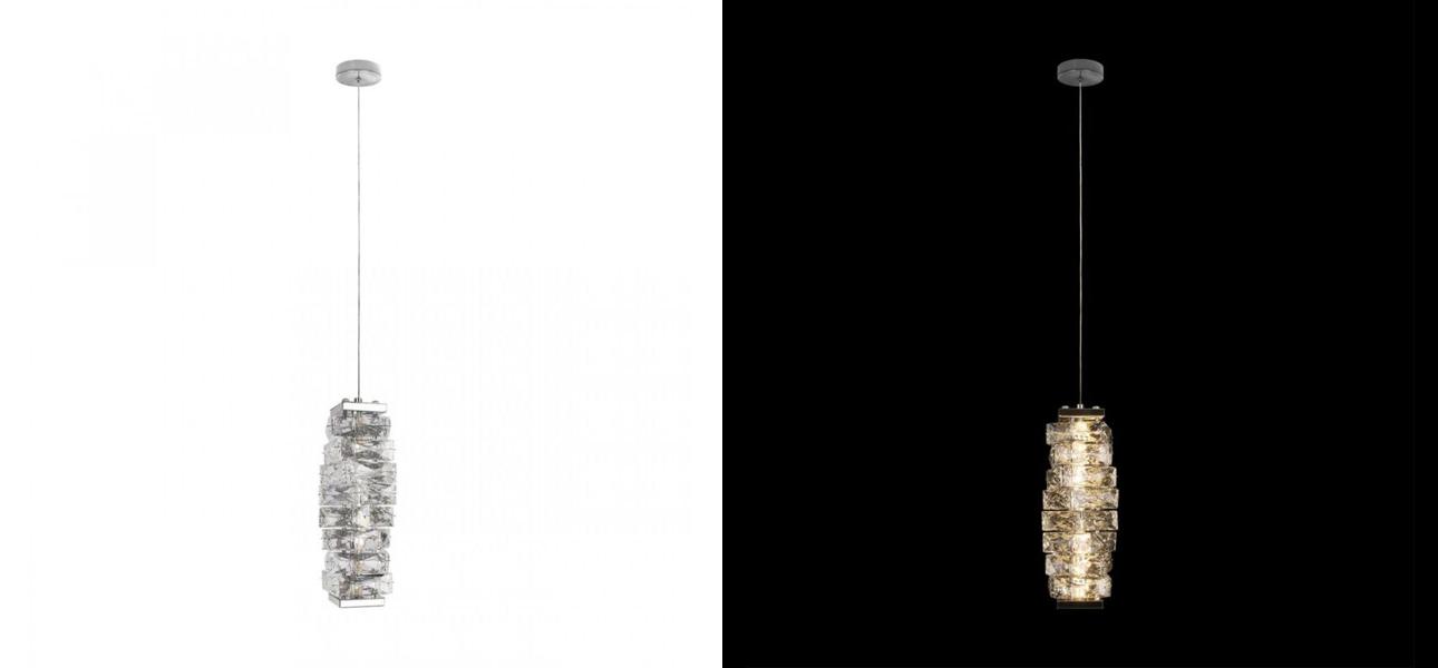 Подвесной Светильник Хрустальный Transparent Cubes Серебро 25 см - фото №1