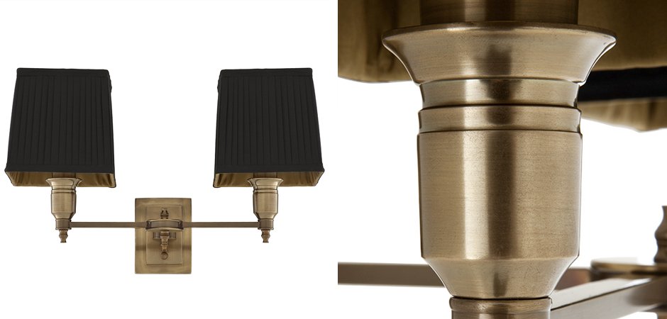 Бра Wall Lamp Lexington Double Brass+Black Бра Wall Lamp Lexington Double Brass+Black - Loft-Concept в Кирове