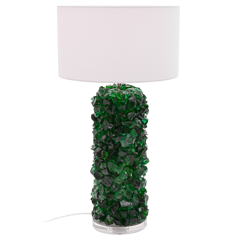 Настольная лампа Enide Green Table Lamp с абажуром Зеленый Белый Прозрачный Настольная лампа Enide Green Table Lamp с абажуром Зеленый Белый Прозрачный в Кирове | Loft Concept