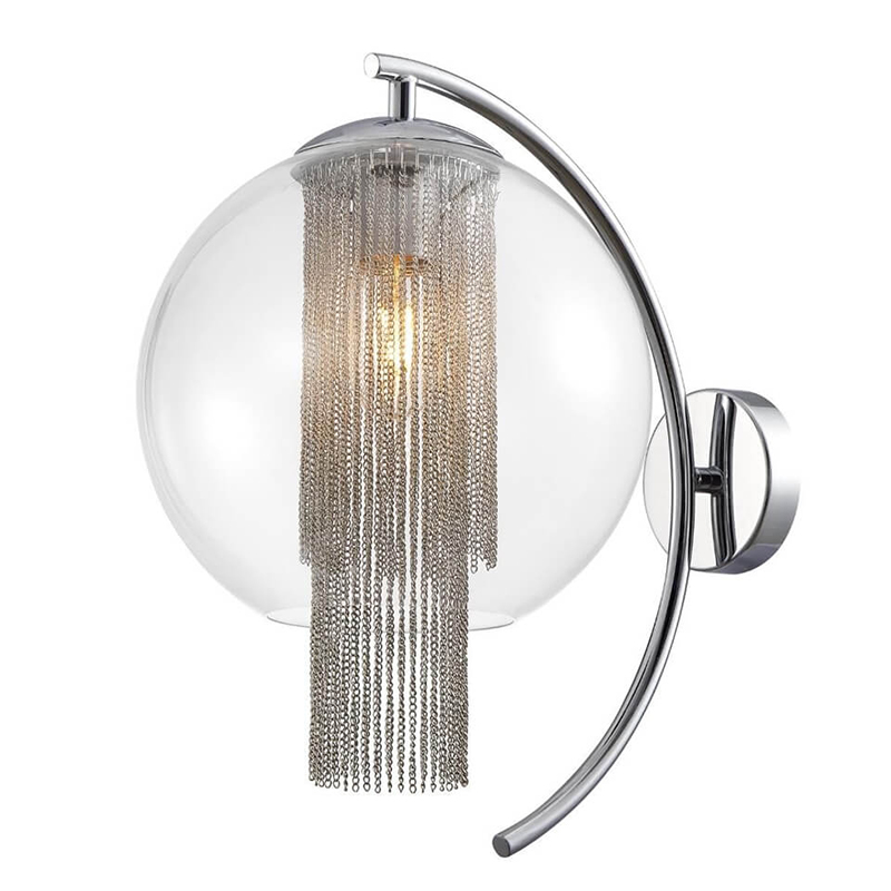 Бра Cascade Chains Wall Lamp Прозрачное Стекло Хром Серебряный Бра Cascade Chains Wall Lamp Прозрачное Стекло Хром Серебряный в Кирове | Loft Concept