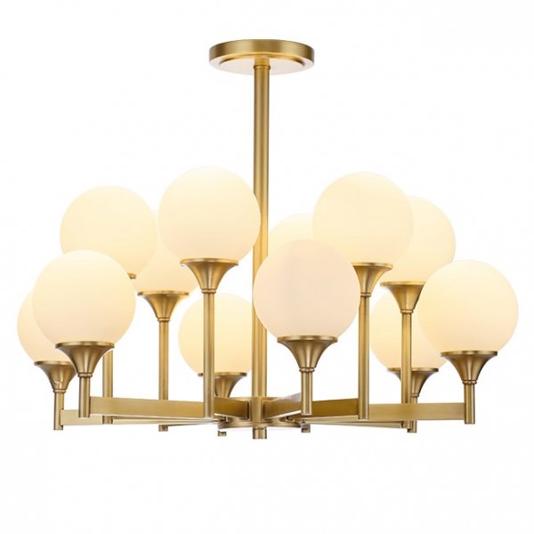 Люстра Ball Valley Chandelier 12 Белый Латунь Люстра Ball Valley Chandelier 12 Белый Латунь в Кирове | Loft Concept