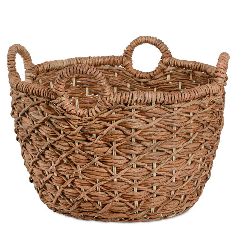 Корзина плетеная Wicker basket 4 handles Коричневый Корзина плетеная Wicker basket 4 handles Коричневый в Кирове | Loft Concept