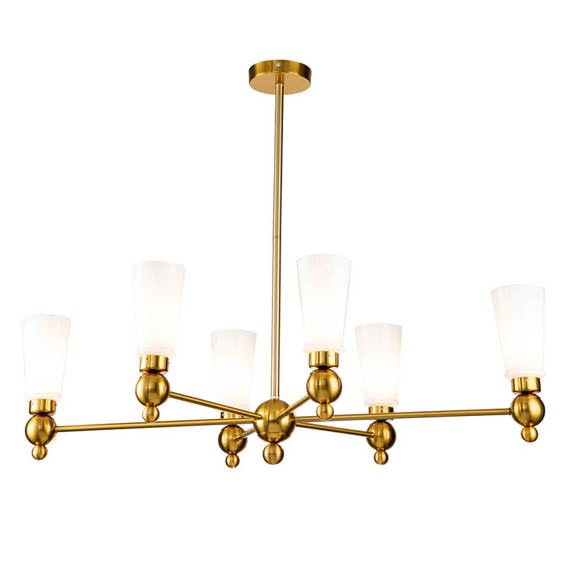Люстра Chamila Chandelier 6 Латунь Белый Люстра Chamila Chandelier 6 Латунь Белый в Кирове | Loft Concept