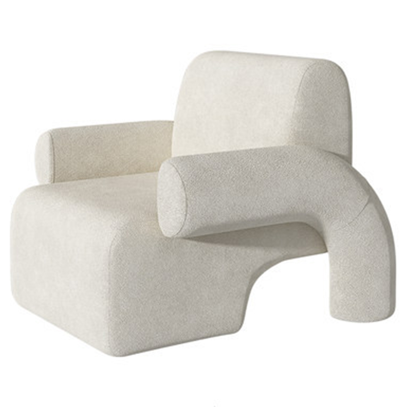 Кресло Odom White Boucle Armchair Белый Кресло Odom White Boucle Armchair Белый в Кирове | Loft Concept