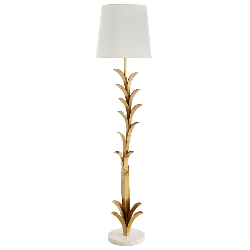 Торшер Arteriors ABBOTT FLOOR LAMP Латунь Белый Торшер Arteriors ABBOTT FLOOR LAMP Латунь Белый в Кирове | Loft Concept