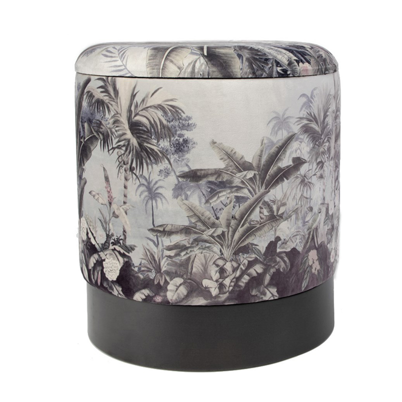 Пуф PUF Jungle Print plants Мульти Черный Пуф PUF Jungle Print plants Мульти Черный в Кирове | Loft Concept